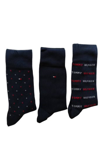 Tommy Hilfiger Ανδρικές Κάλτσες Σετ 3 τεμ. 701220147 σε Συσκευασία Δώρου ΜΠΛΕ